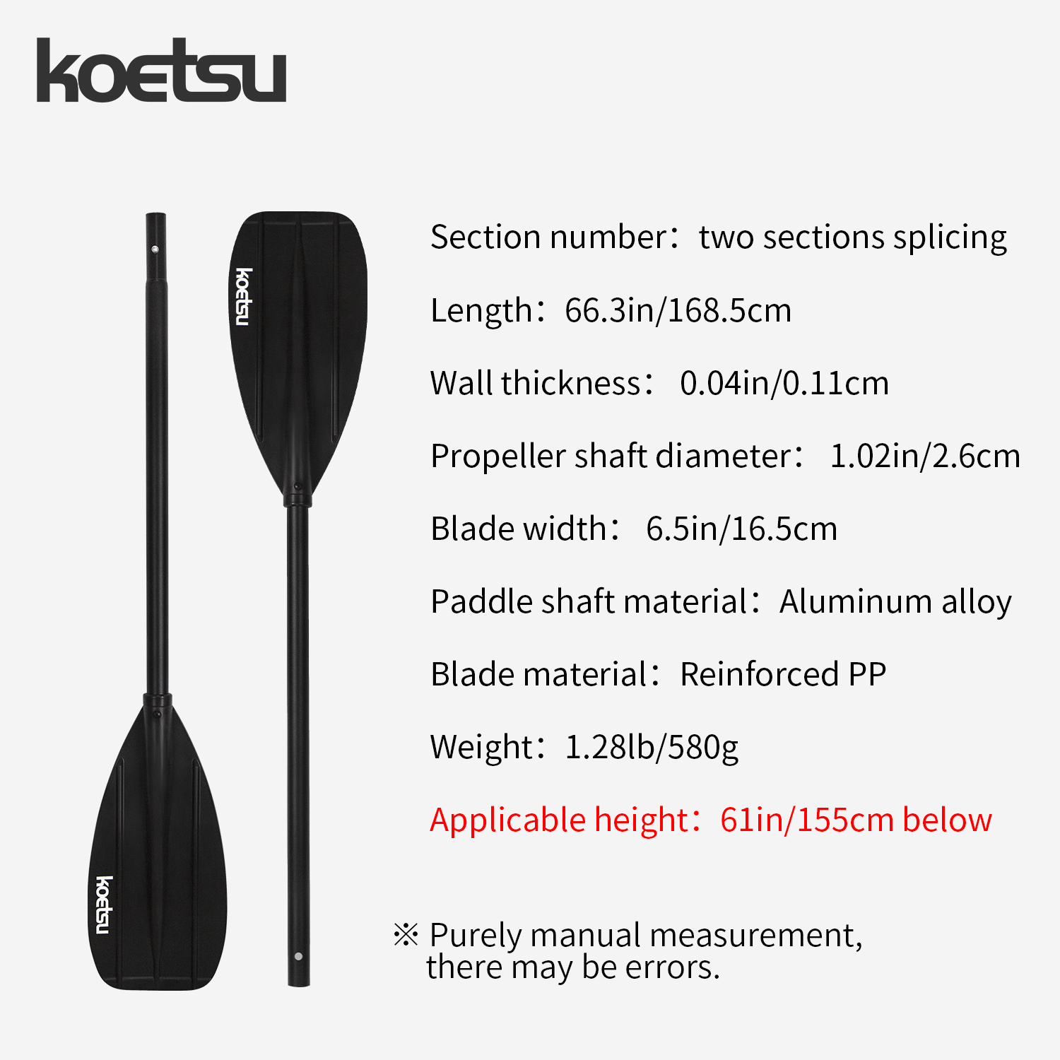 KOETSU Aluminum Alloy Double-H - Fishing Kayak Paddle review and price