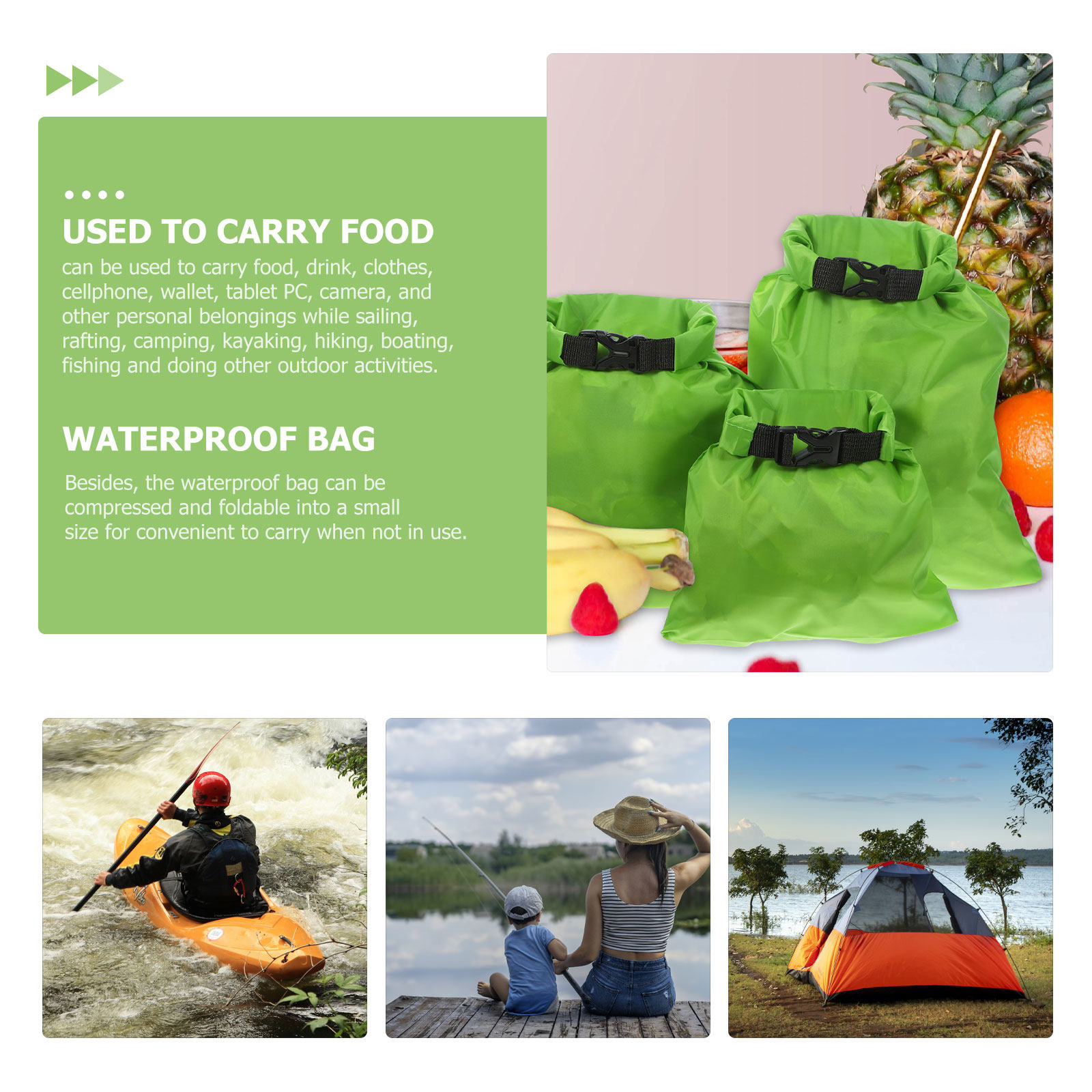 3Pcs Outdoor Waterproof Dry Ba - Fishing Kayak Storage Bag review and price